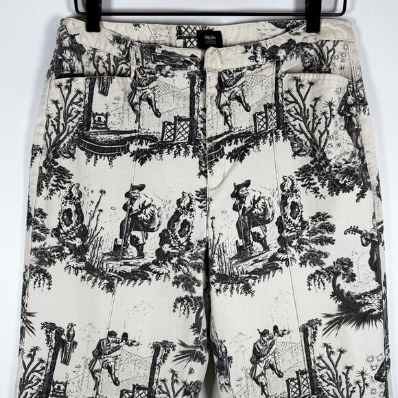 Mossimo Stretch Chino Pants Size 14 Black Ivory Toile Print Y2K - Picture 3 of 15